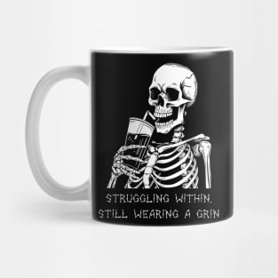 Funny Skeleton Lazy Costume Goth Men Women Funny Halloween Mug